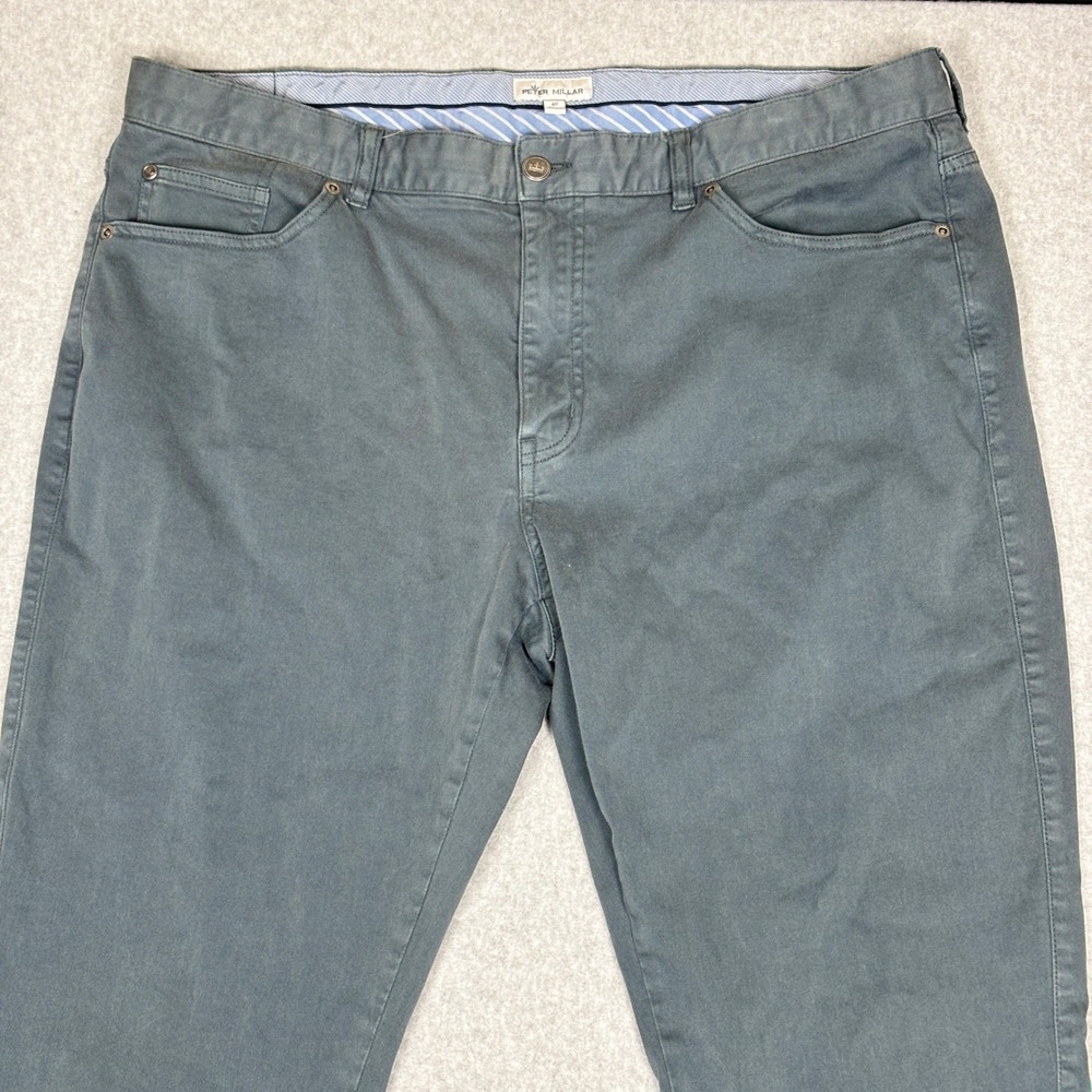 Peter Millar Ultimate Sateen 5 Pocket Pants Mens 40 Grey Straight Leg Stretch - Picture 2 of 10